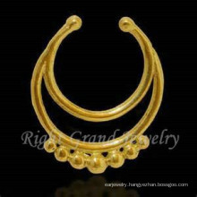 Gold Fake Non Piercing Nose Ring Tribal Nose Ring Fake Nose Piercing